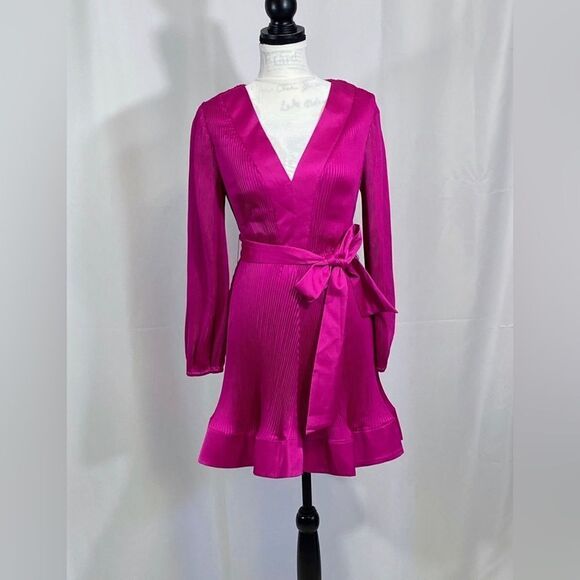 Milly Liv Satin Pleated Dress size 8 - Picture 3 of 10